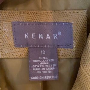 Leather jacket Kenar, size 10, below waist w/belt